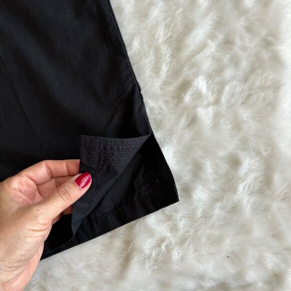 Anokhi Casual Elastic Waist Black Organic Cotton Relaxed Cropped Pants Small - Picture 2 of 8